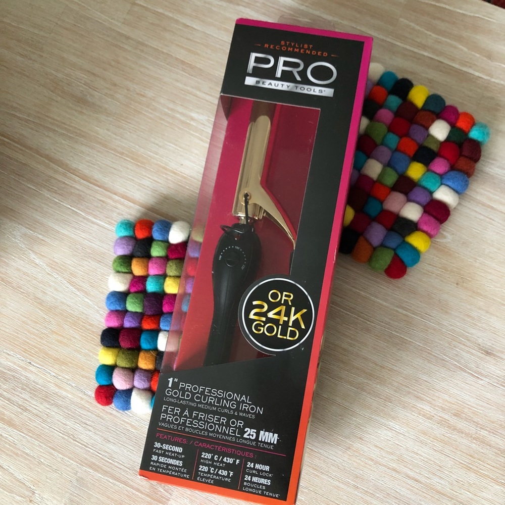 🌸NWB PRO 24Kgold plated hair curling iron